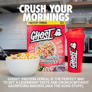 Ghost Protein Cereal, Marshmallows (3-Pack) - Contains Lucky Charms Marshmallows - 17G Protein, Good Source Of Calcium - Breakfa