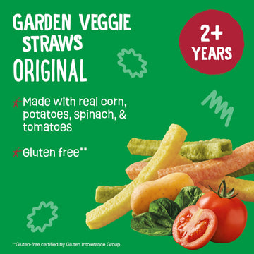 Earth 'S Best Organic Garden Veggie Straws For Toddlers 2 Years Old And Up, Original Flavor, 2.75 Ounce Bag (Pack Of 6)