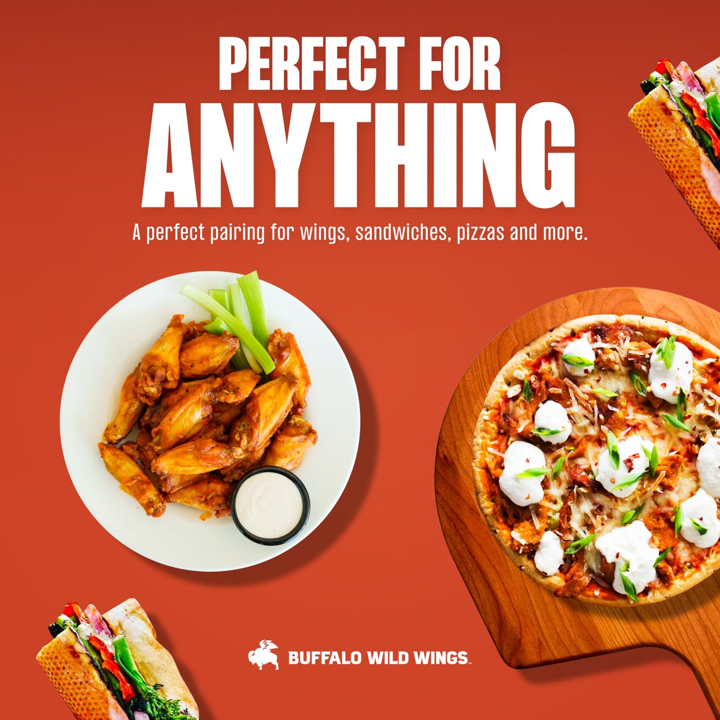 Buffalo Wild Wings Medium Buffalo Sauce, 12 Fl. Oz., Perfect Dipping Sauce, Chicken Marinade, Wing Seasoning And Burger Topping, Enjoy A Medium, Comfortable Heat