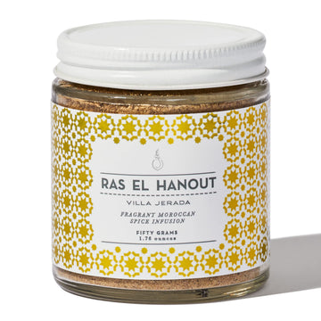 Villa Jerada, Ras El Hanout Premium Seasoning - Ancient Moroccan Spice (Rich, Colorful, Aromatic & Zesty), 1.76 Oz (Ras El Hanout - 1 Jar)