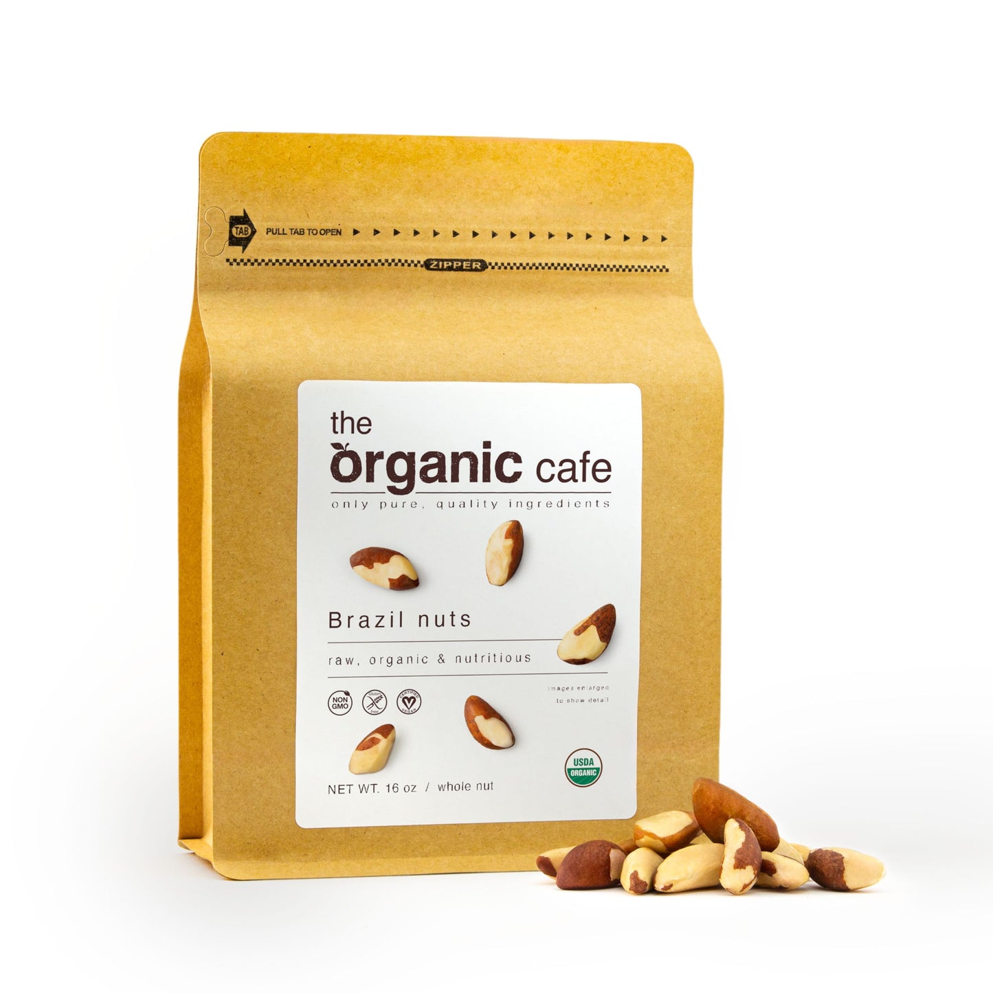 Toc Organic Brazil Nuts 1-Lb (16Oz) Premium | Whole, Raw, Unsalted, Non-Gmo, Vegan, Kosher