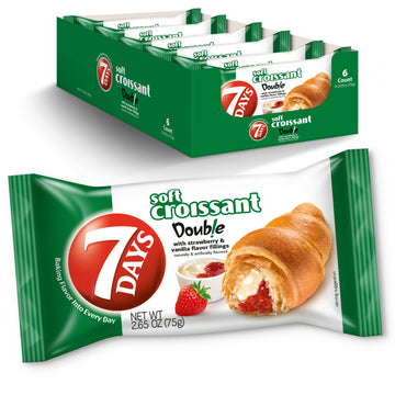 7Days Soft Croissant, Strawberry & Vanilla Croissant, Breakfast Pastry, Individually Wrapped On The Go Snack, Non-GMO, 2.65 Ounc