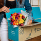 Benchmark Bouquets - 20 Stem Rainbow Tulips (Glass Vase Included) - Fresh Flowers For Delivery - Gift For Graduation, Birthday,