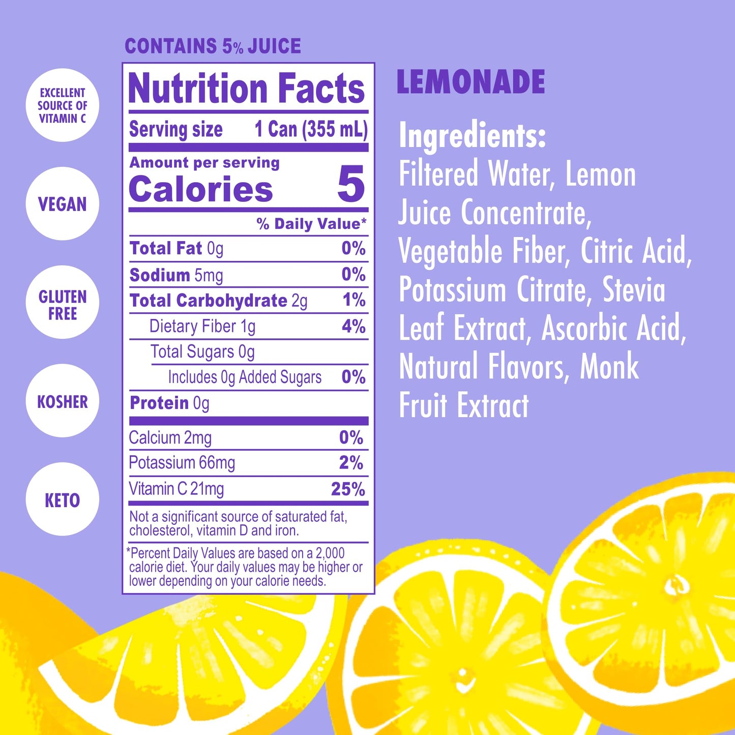 Swoon Classic Sugar Free Lemonade - Low Carb, Keto & Paleo-Friendly, Gluten-Free Vitamin C Drink - Made With 100% Natural Lemon