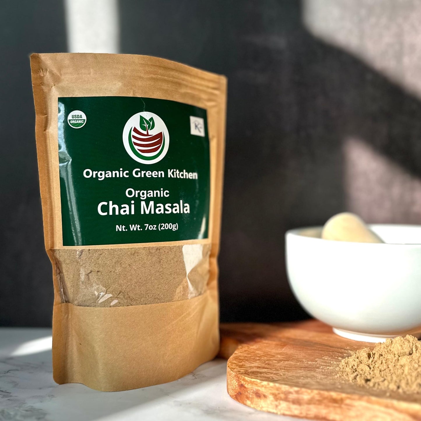 Organic Chai Masala Powder, 7 Oz - Authentic Indian Recipe, No Sugar Added, Kosher Certified
