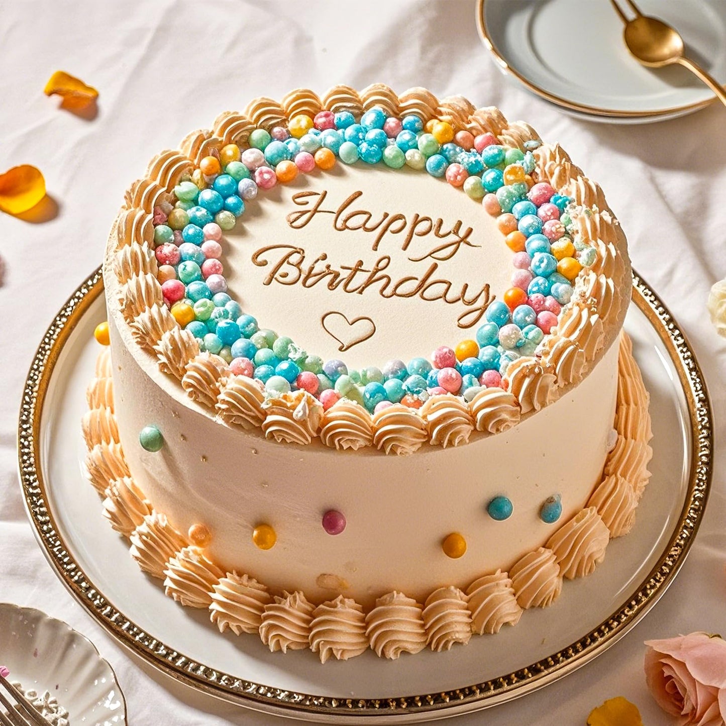 Twisweet Orange Pearl Sprinkles for Cake Decorating, Edible Sugar Pearls for Baking, Mix Size, Cake Topper Cupcake Cookie Ice Cr