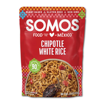 SOMOS Chipotle White Rice, Gluten Free, Vegan, 8.8 oz (Pack of 6) - Microwavable, Authentic Mexican Flavor