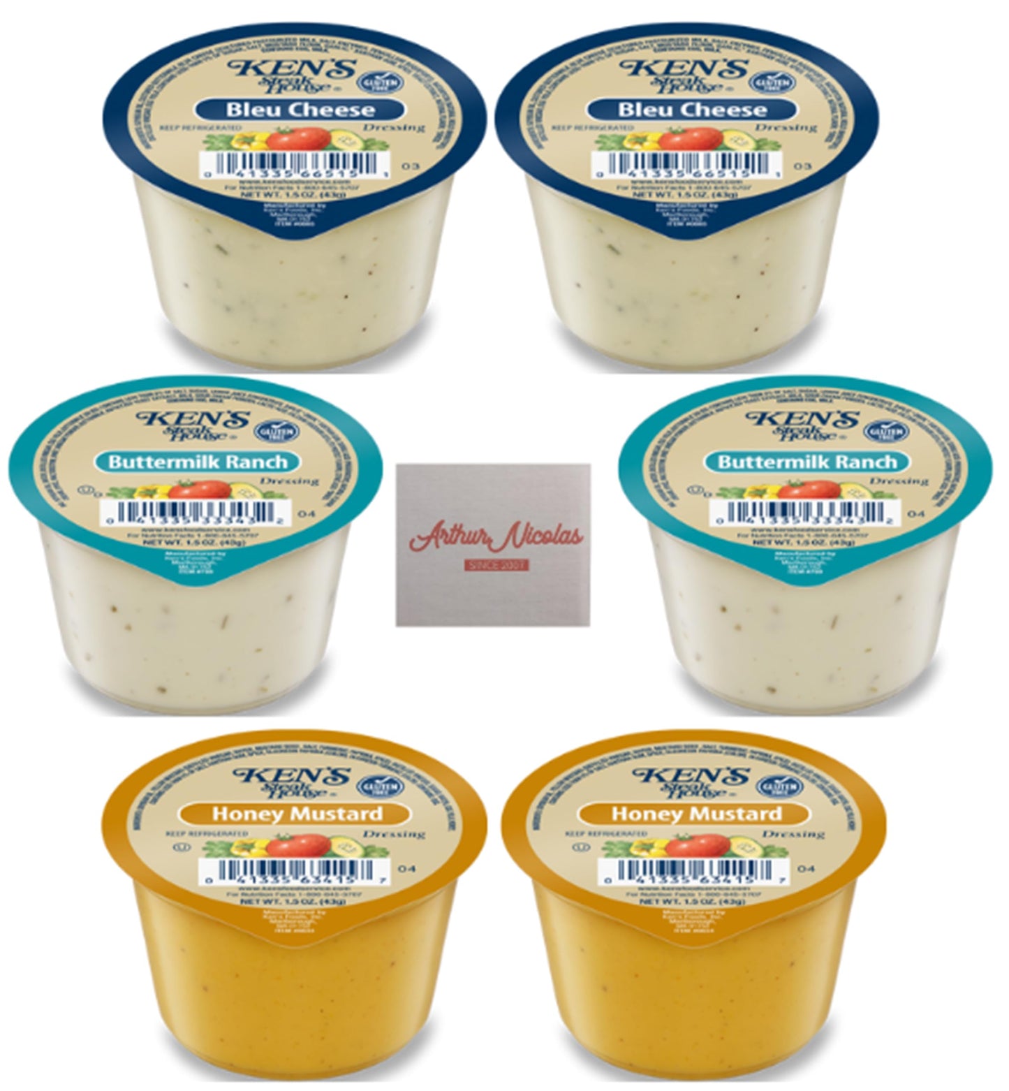Arthur Nicolas Salad Dressing Dipping Sauce Portion Cups - 30 Count Single Serve Packets