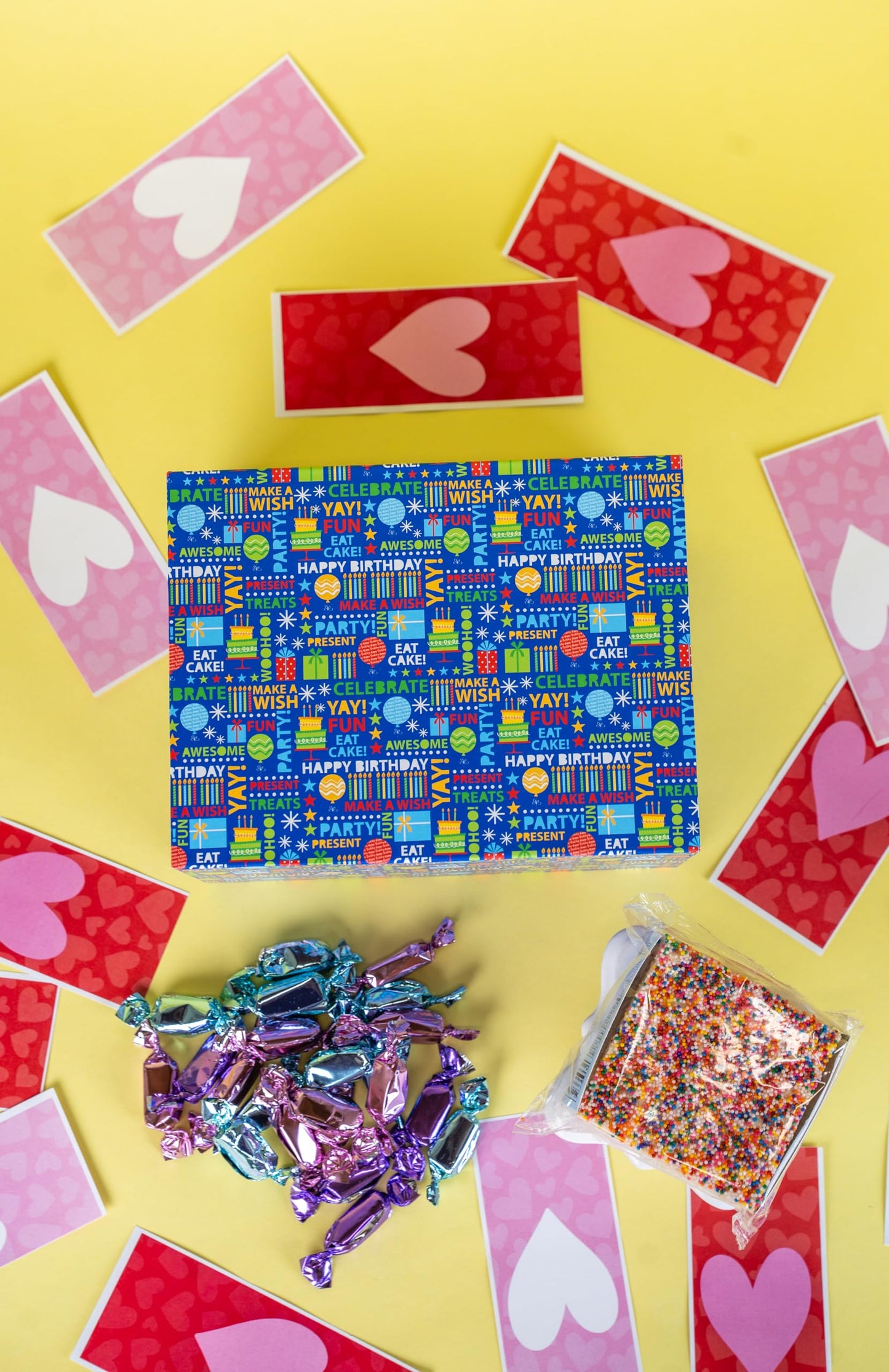 Birthday Love Shower Gift Box By Send A Cake – Ready-To-Gift Music Box With Sweet Caramels & 3 Rainbow Sprinkle Dots Crispy Cake – No Assembly, Perfect Birthday Or Celebration Gift For Women, Men & Kids