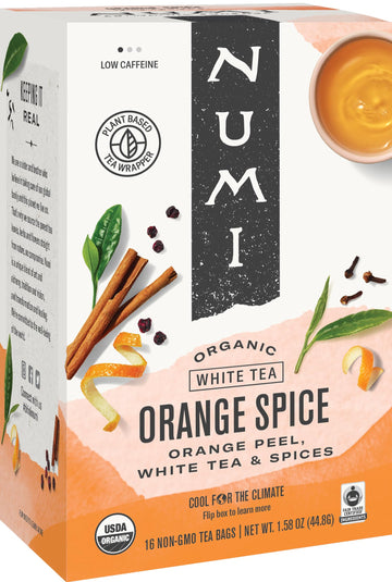 Numi 10240 Organic Teas and Teasans, 1.58oz, White Orange Spice, 16/Box
