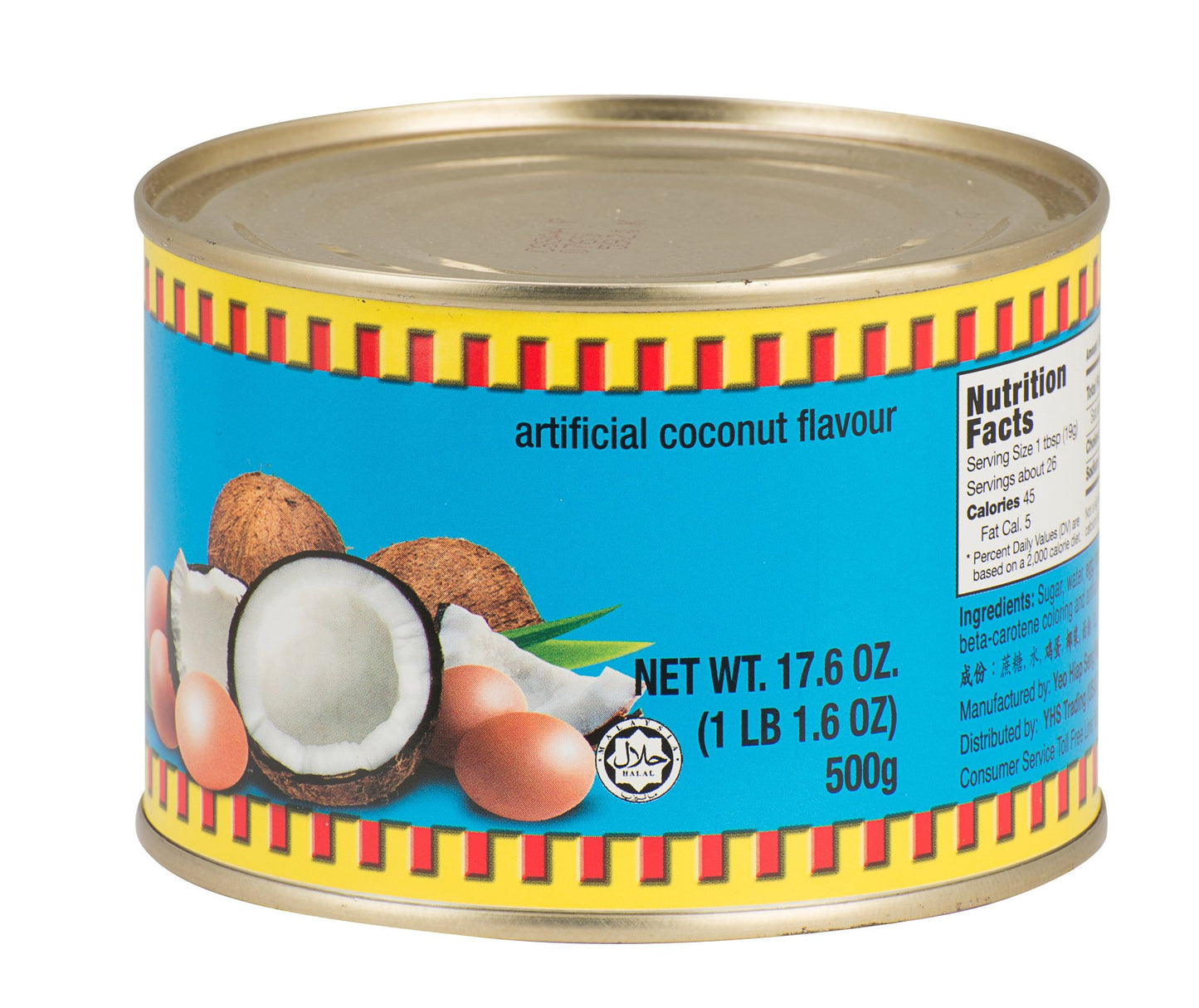 Yeos Kaya Coconut Jam, 17.6 Ounce - Delicious Smooth Coconut Spread, Authentic Singaporean Flavor, No Fillers, Creamy Texture,
