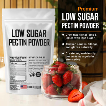 Low Sugar Pectin For Canning Jam And Jellies 6 Oz - Natural, Vegan And Non-Gmo - Premium Bulk Ingredient By Fit Lane Nutrition