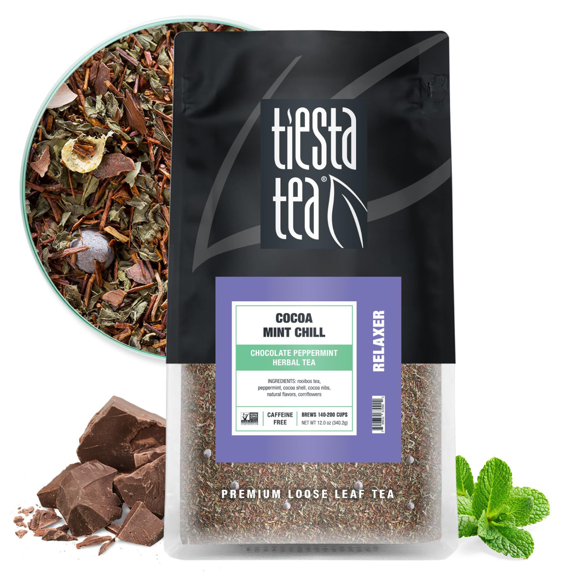 Tiesta Tea - Cocoa Mint Chill Loose Leaf Tea, Chocolate Peppermint Herbal Rooibos Blend, Non-Caffeinated, Hot or Iced, Makes Up 