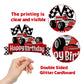 EQ EvaIrisQing Glitter Race Car Cake Topper - Racing Car Theme Party Supplies, Paper Material, Happy Birthday Decor for Boys and Girls