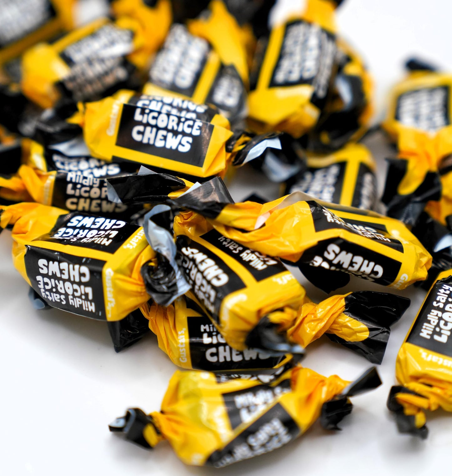 Dm Sweets Mildly Salty Licorice Toffee - 100 Pieces Of Fresh Soft Chewy Delicious Individually Wrapped Creamy Toffee, Black