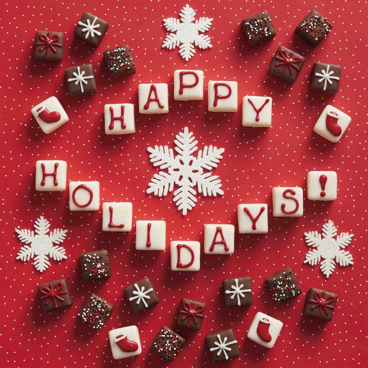 The Swiss Colony Happy Holidays Petits Fours Cakes - Gourmet Cake Assortment with Chocolate, Layer Cakes, and Jam - Christmas De