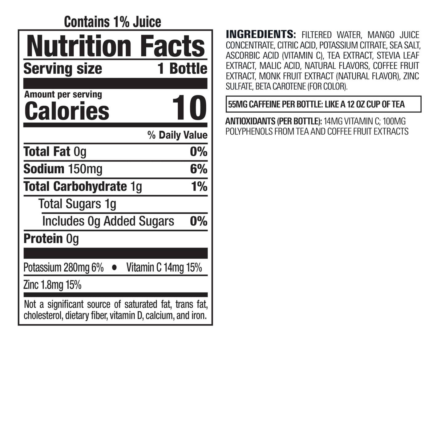 Bai Antioxidant Infused Water Beverage  Malawi Mango  with Vitamin C and No Artificial Sweeteners  18 Fluid Ounce Bottle  12 Pack