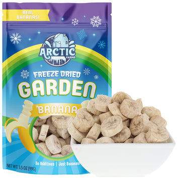 Arctic Farms Garden Pure Freeze Dried Banana Chips Fruit, No Sugar Added, Crunchy Snacks (Banana Chips)