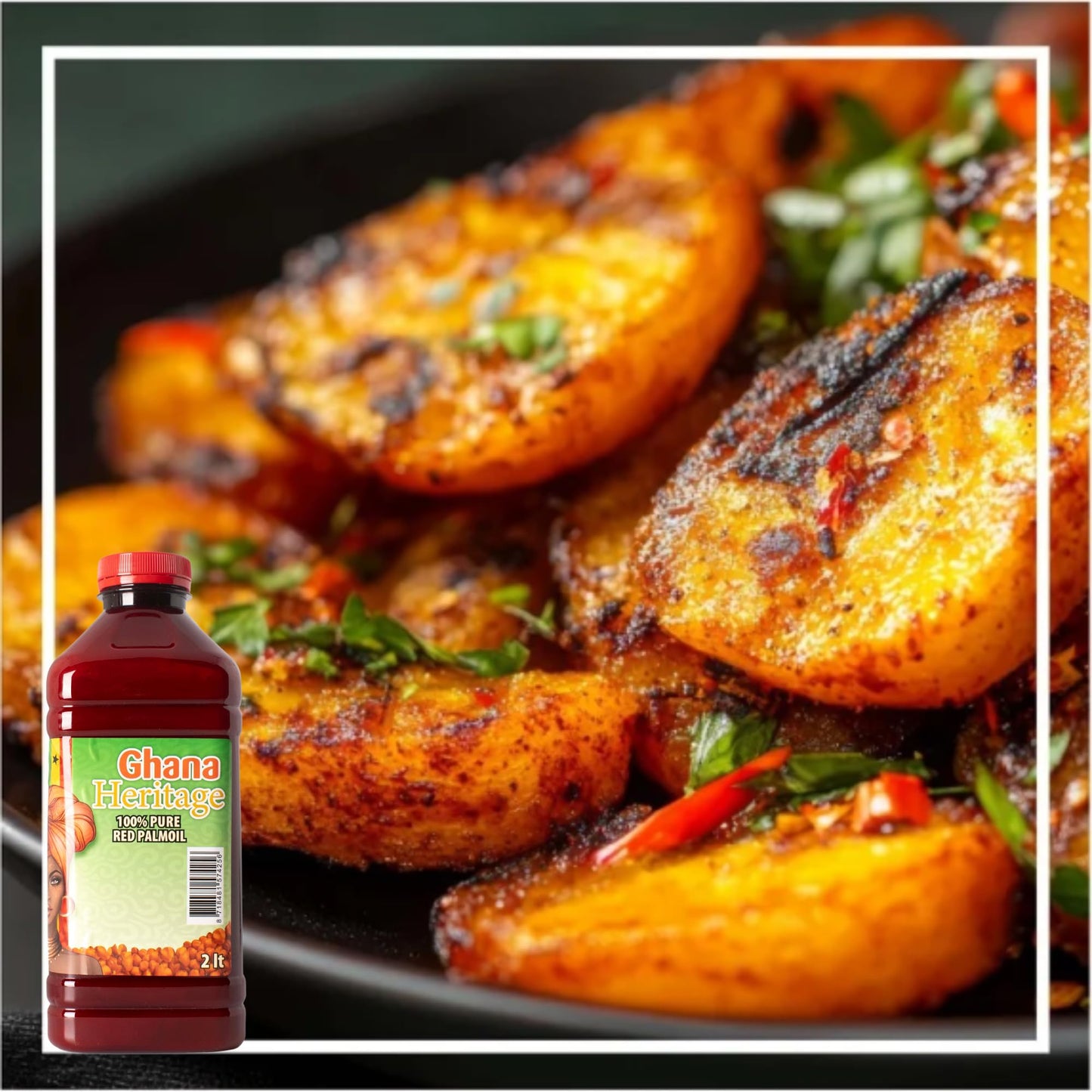 GHANA HERITAGE 100% Red Palm Oil – Pure African Palm Oil for Cooking – 1 Liter Bottle