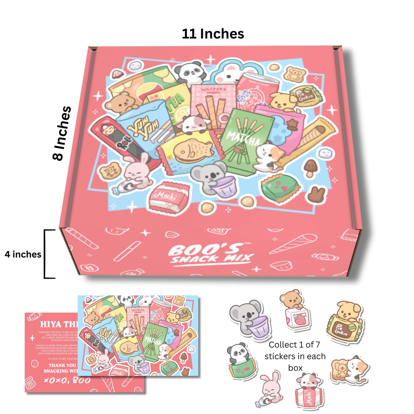 Boos Mystery Snack Box 40 Pieces, 14 Full-Size Snacks. Including Mochi , Mini Ice Cream Cone, Asian Noodles, Soda, Variety Of Sa