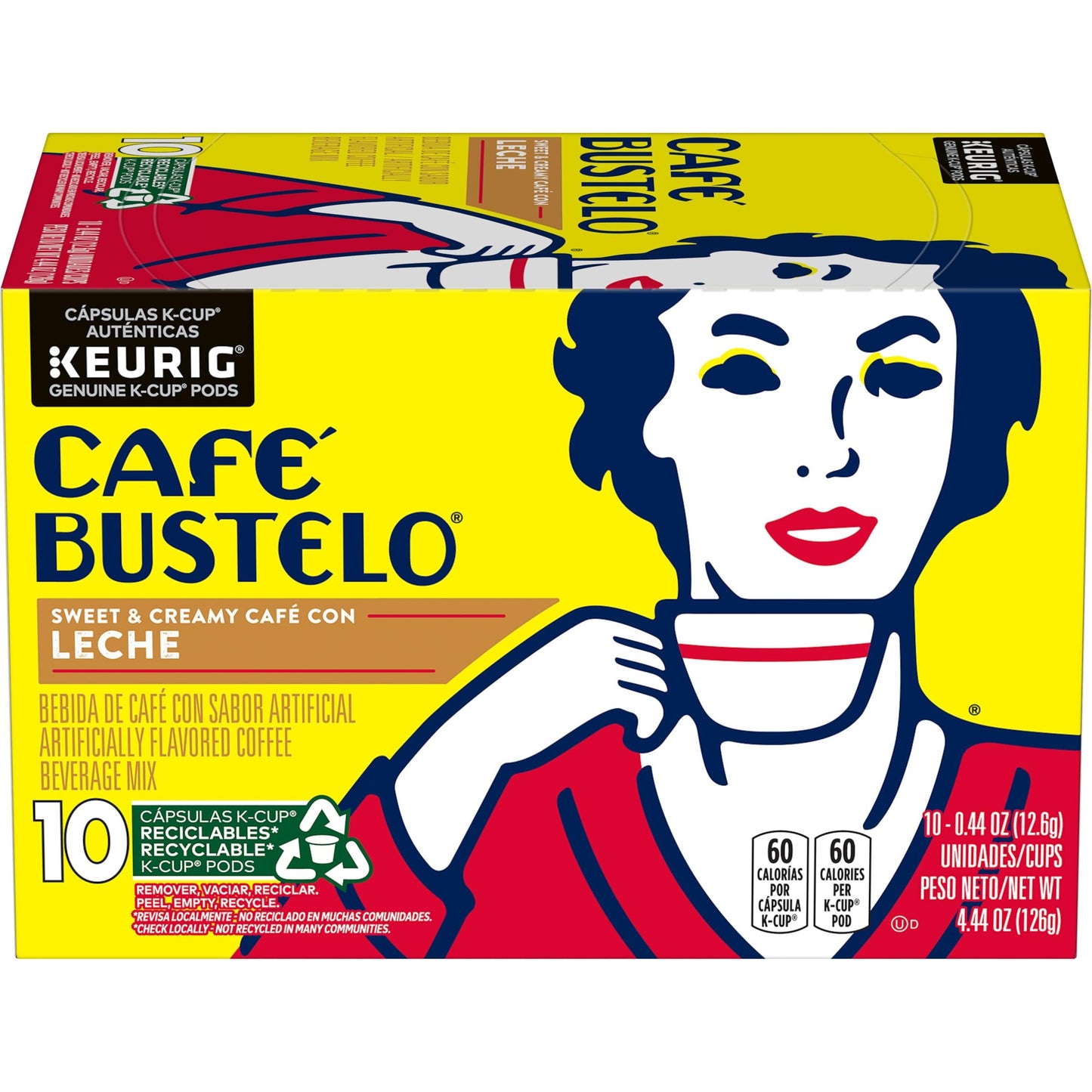 Caf   Bustelo Caf   con Leche Flavored Espresso Style Coffee, 60 Keurig K-Cup Pods