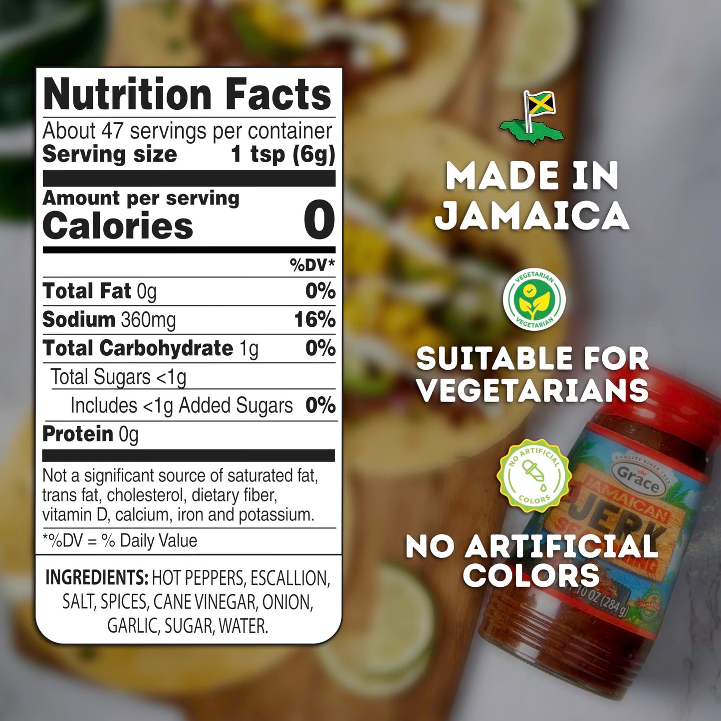 Grace Jamaican Hot & Mild Jerk Seasoning - Caribbean Mix for Chicken & Oxtail - 10 Oz Jars (Pack of 2)