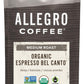 Allegro Coffee Organic Espresso Bel Canto Whole Bean Coffee, 12 Oz(Pack Of 1)