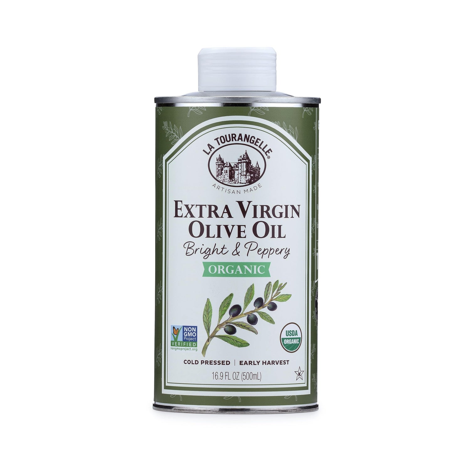 La Tourangelle, Organic Extra Virgin Olive Oil, Cold-Pressed High Antioxidant Picual Olives From Spain, 16.9 Fl Oz