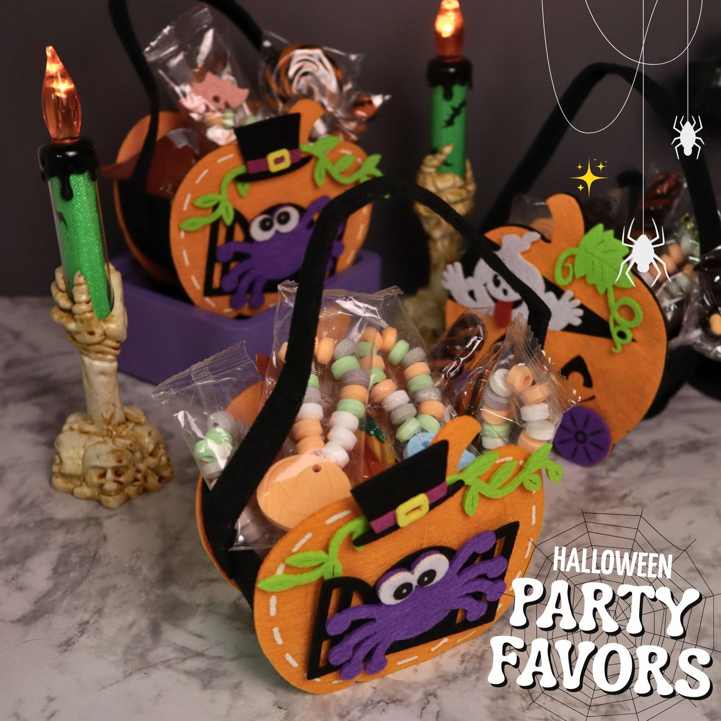 Halloween Candy Bracelets  Individually Wrapped Trick or Treat Pass Out Candies  Assorted Spooky Shapes  24 Count