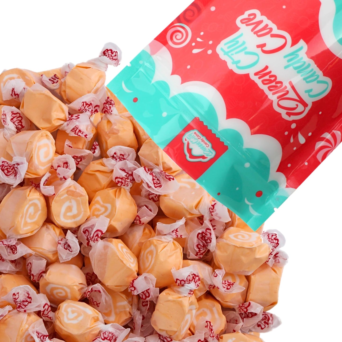 Orange Cream Salt Water Taffy - Individually Wrapped Assorted Flavors - Old Fashion Saltwater Taffy Candy Bulk, By Queen City Ca