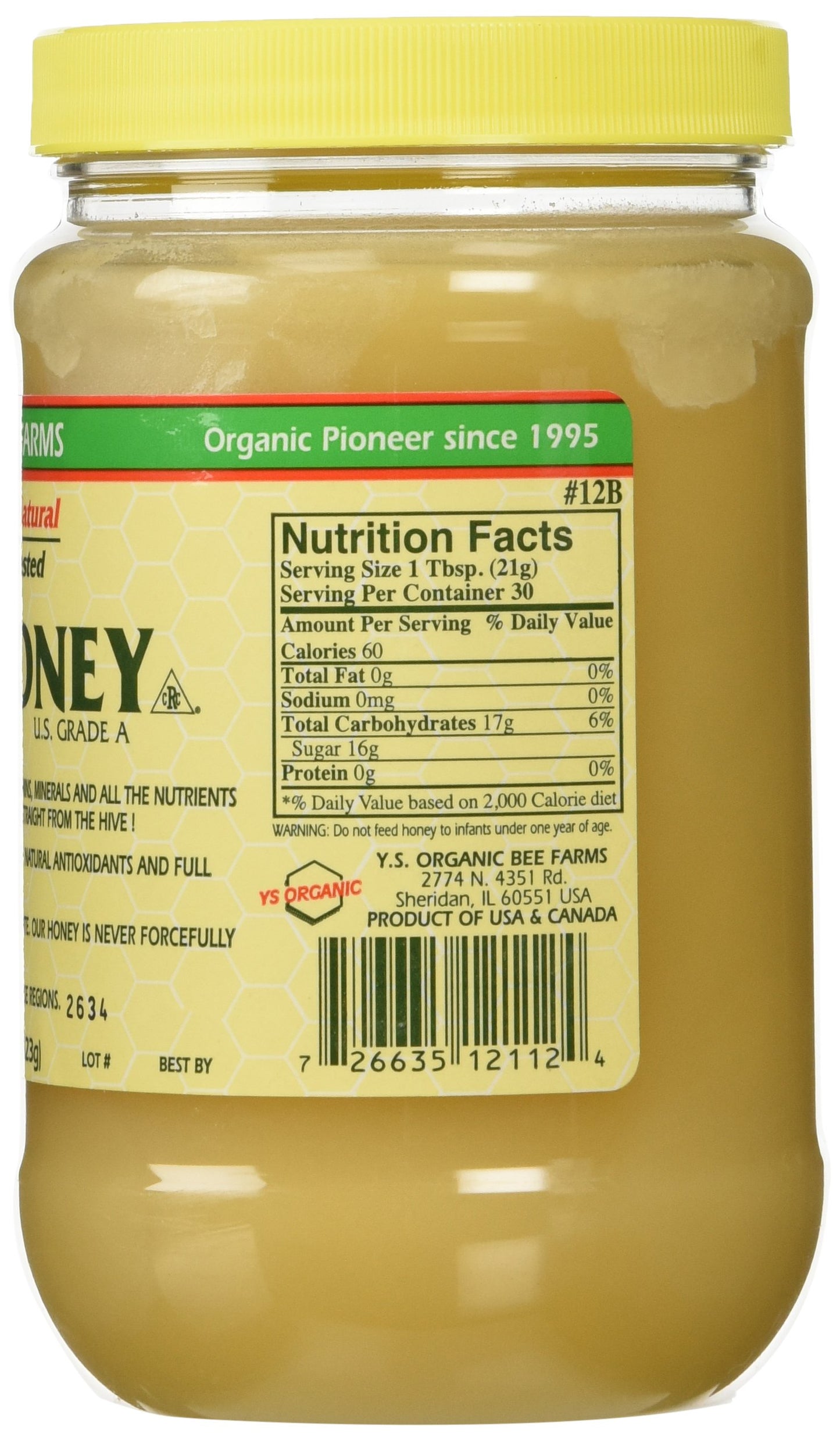 Y.S. Eco Bee Farms Raw Honey - 22 Oz Jars (4 Count (22Oz Each))