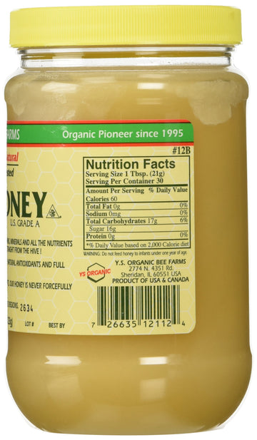 Y.S. Eco Bee Farms Raw Honey - 22 Oz Jars (4 Count (22Oz Each))