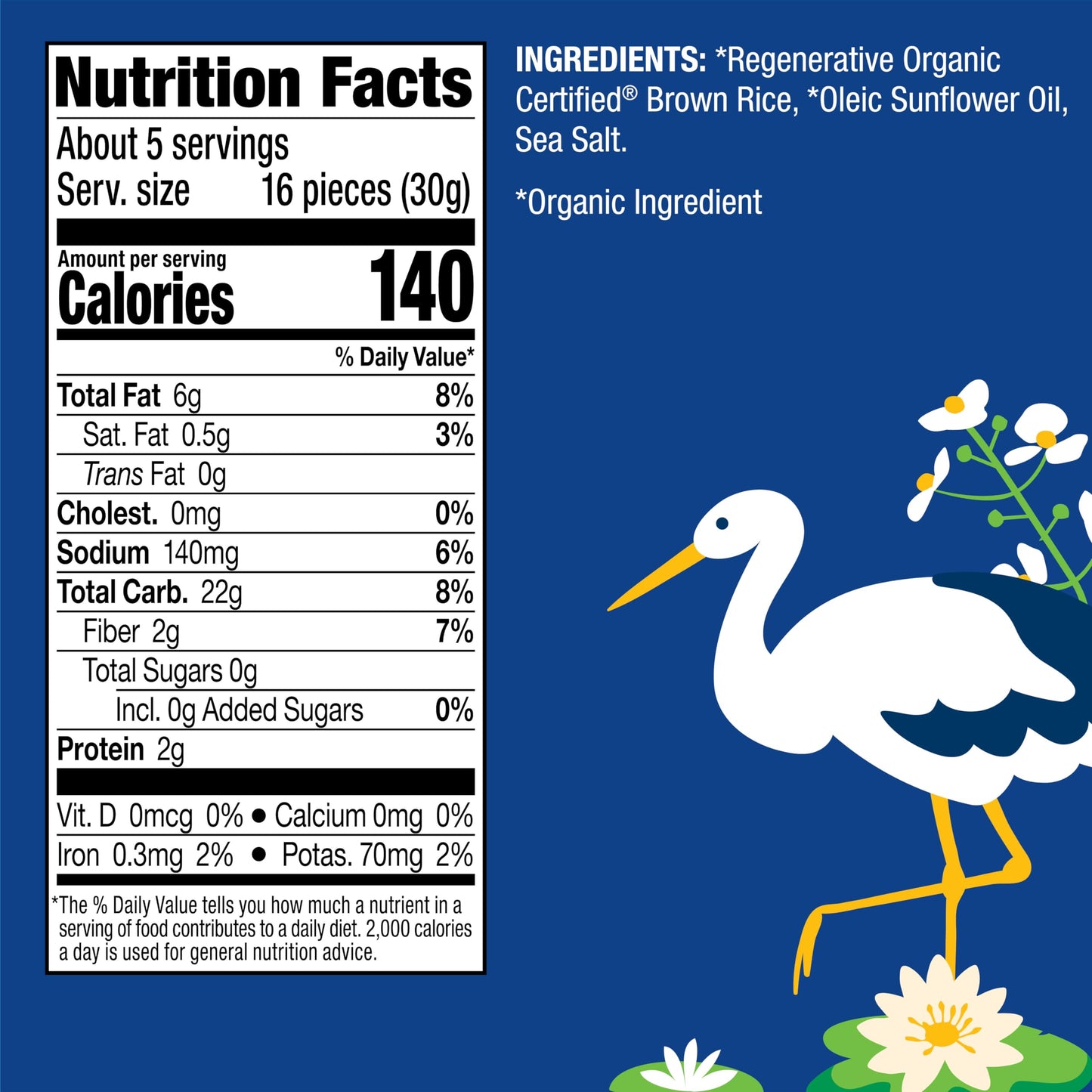 Lundberg Organic Rice Cake Minis, Sea Salt, 6-Pack  - Regenerative Organic Certified Mini Rice Cakes, Healthy Snacks, Vegan, 5 O