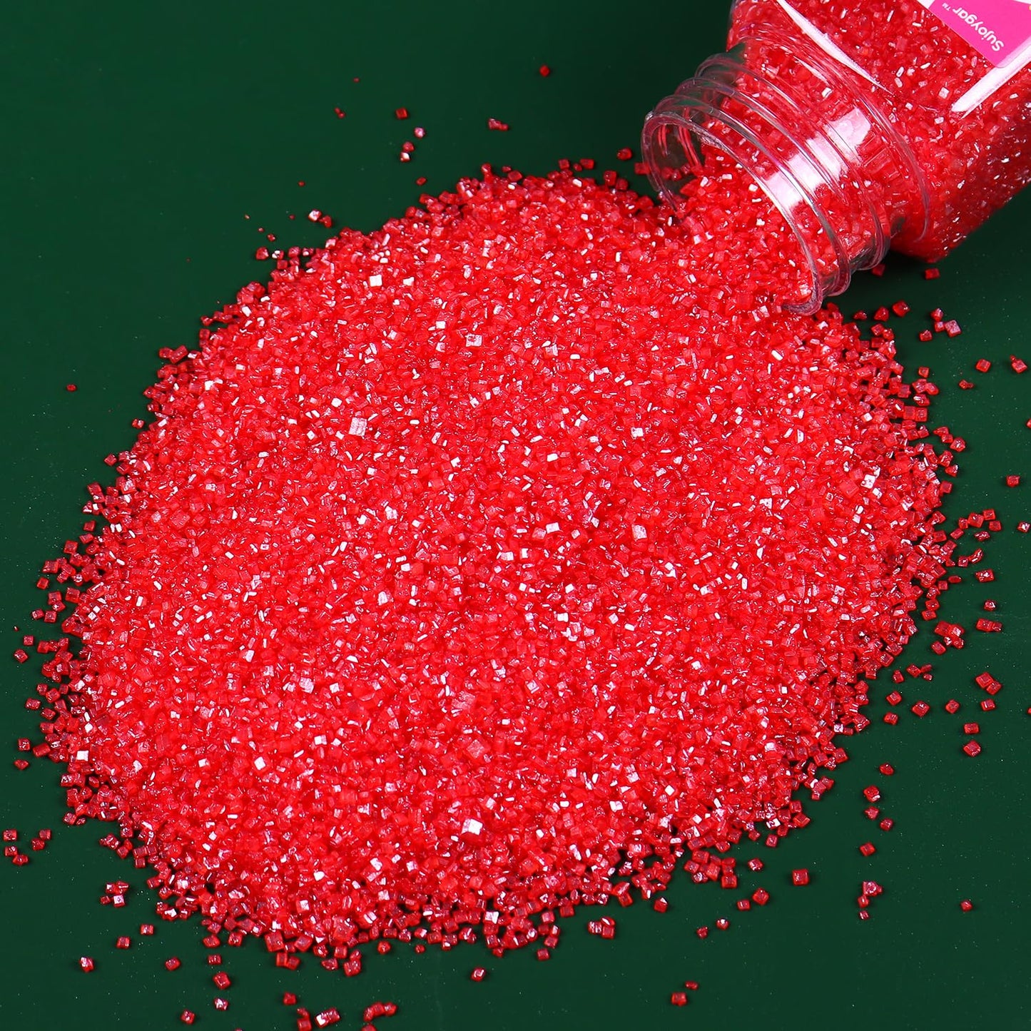 Red Sanding Sugar Sprinkles For Cake Decorating, 4.02Oz Red Edible Glitter Sprinkles For Cupcake Toppers Baking Drinks Cookie Ic