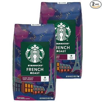 2 Packs Of 40 Oz Starbucks French Roast Whole Bean Coffee = 2 X 40 Oz = 80 Oz