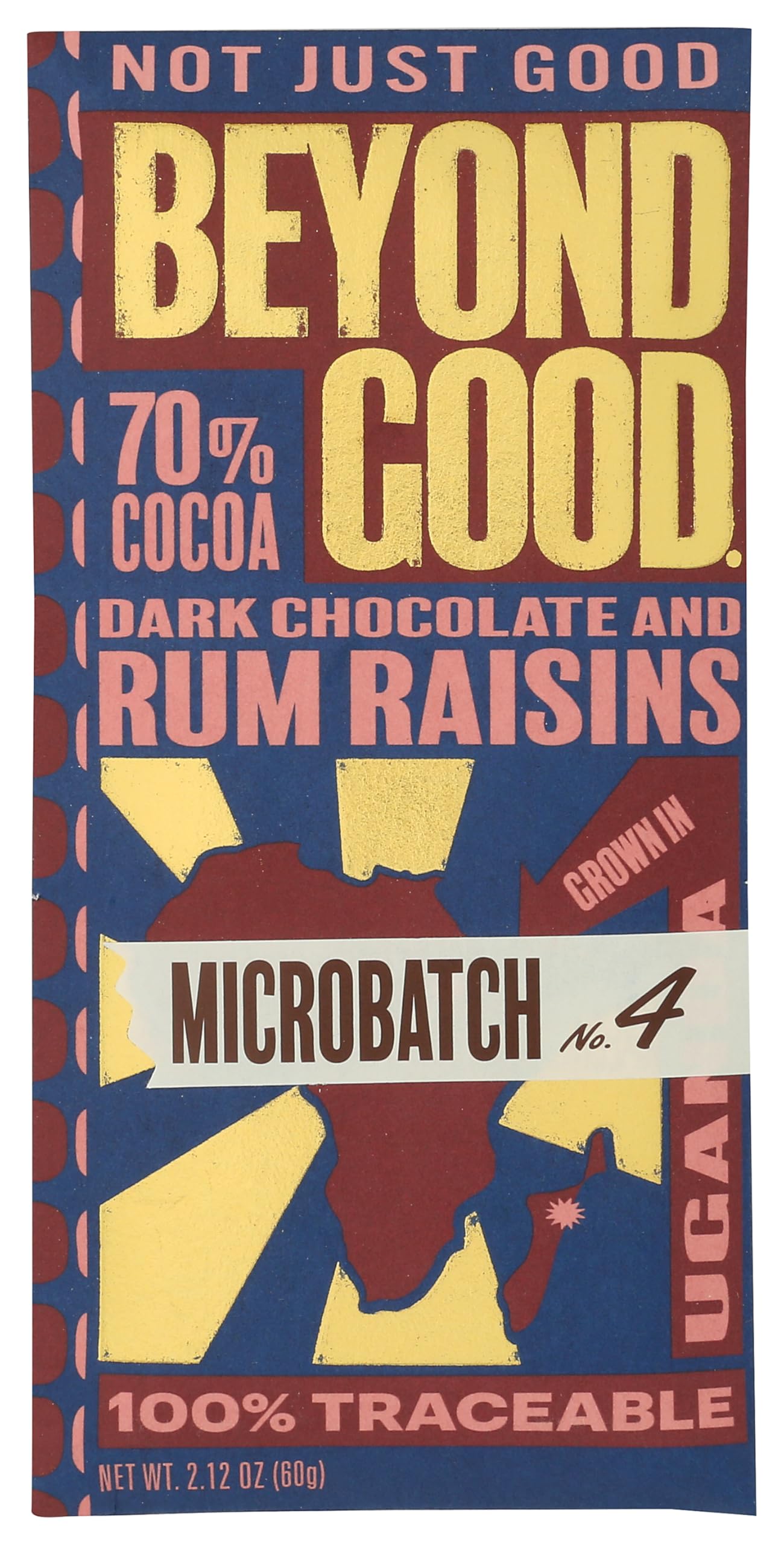 Beyond Good 70% Flavor Blend Raisins Microbatch Chocolate Bar  2.12 Oz