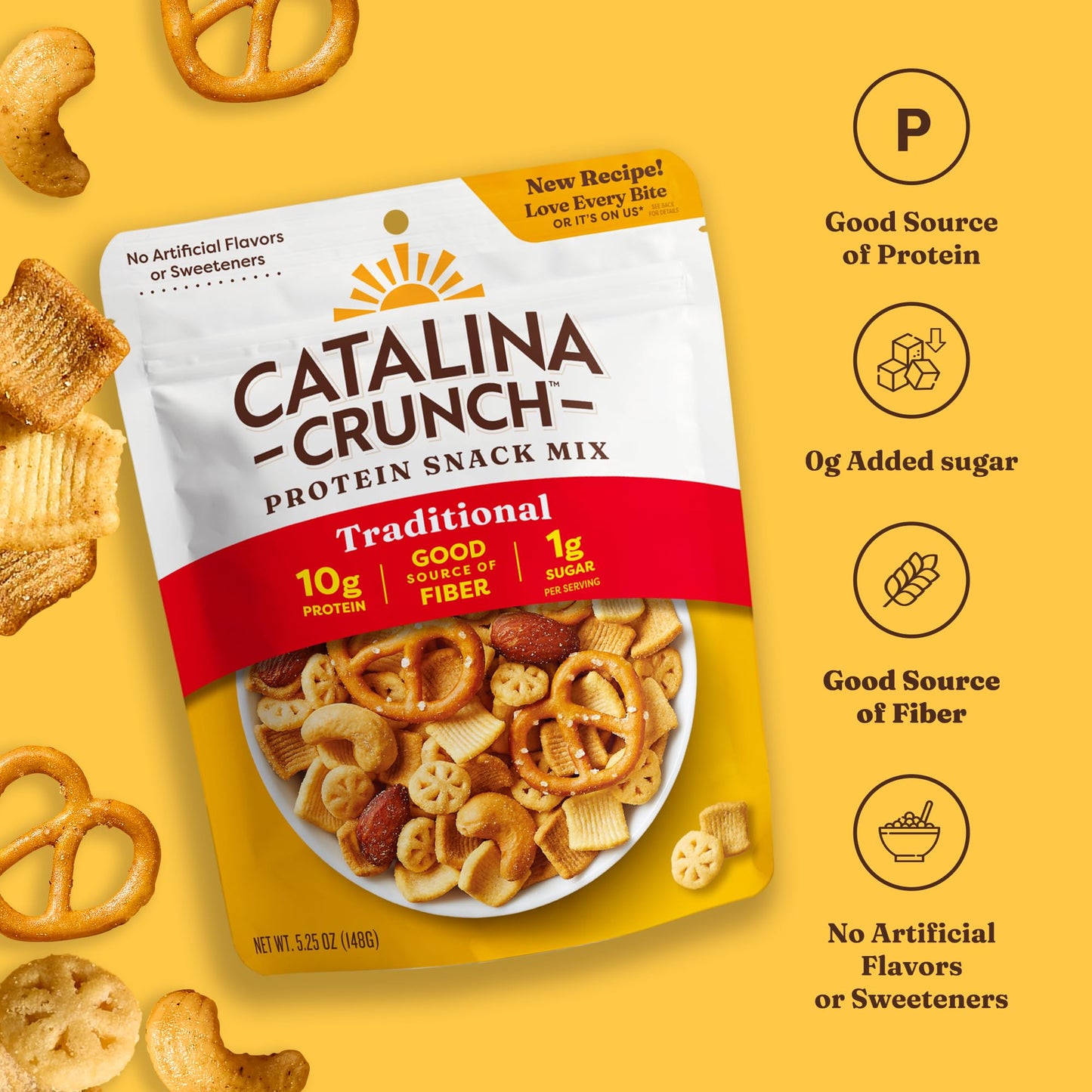 Catalina Crunch Protein Snack Mix - 10g Protein, 1g Sugar per Serving - Good Source of Fiber, Keto, Gluten Free - Traditional, 5