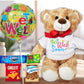 Beyond The Box Get Well Gift Basket with Teddy Bear, Balloon, Candy & Snacks - Medium Care Package for Kids