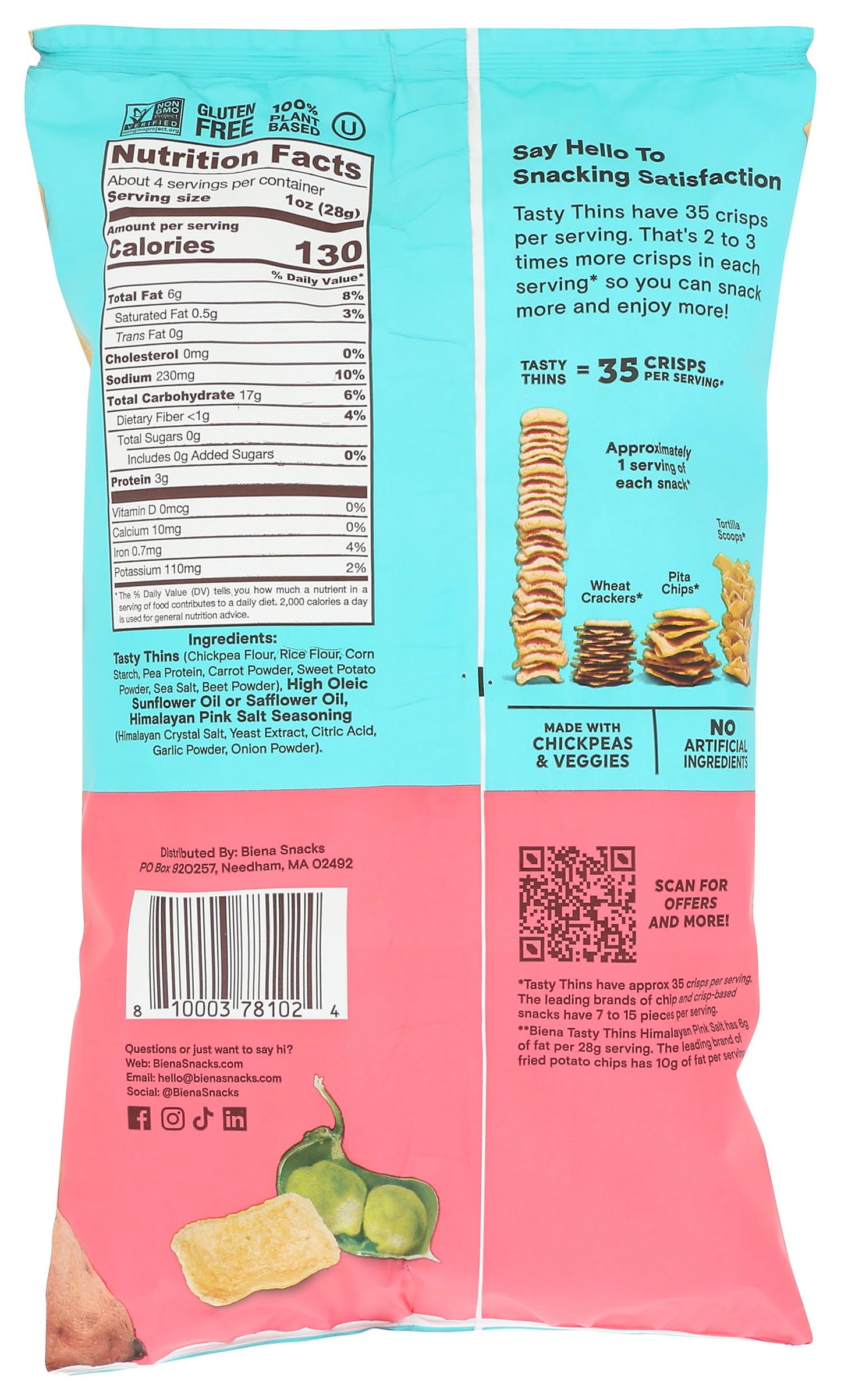 Biena Crisps Tasty Thins Sea Sl 4 OZ