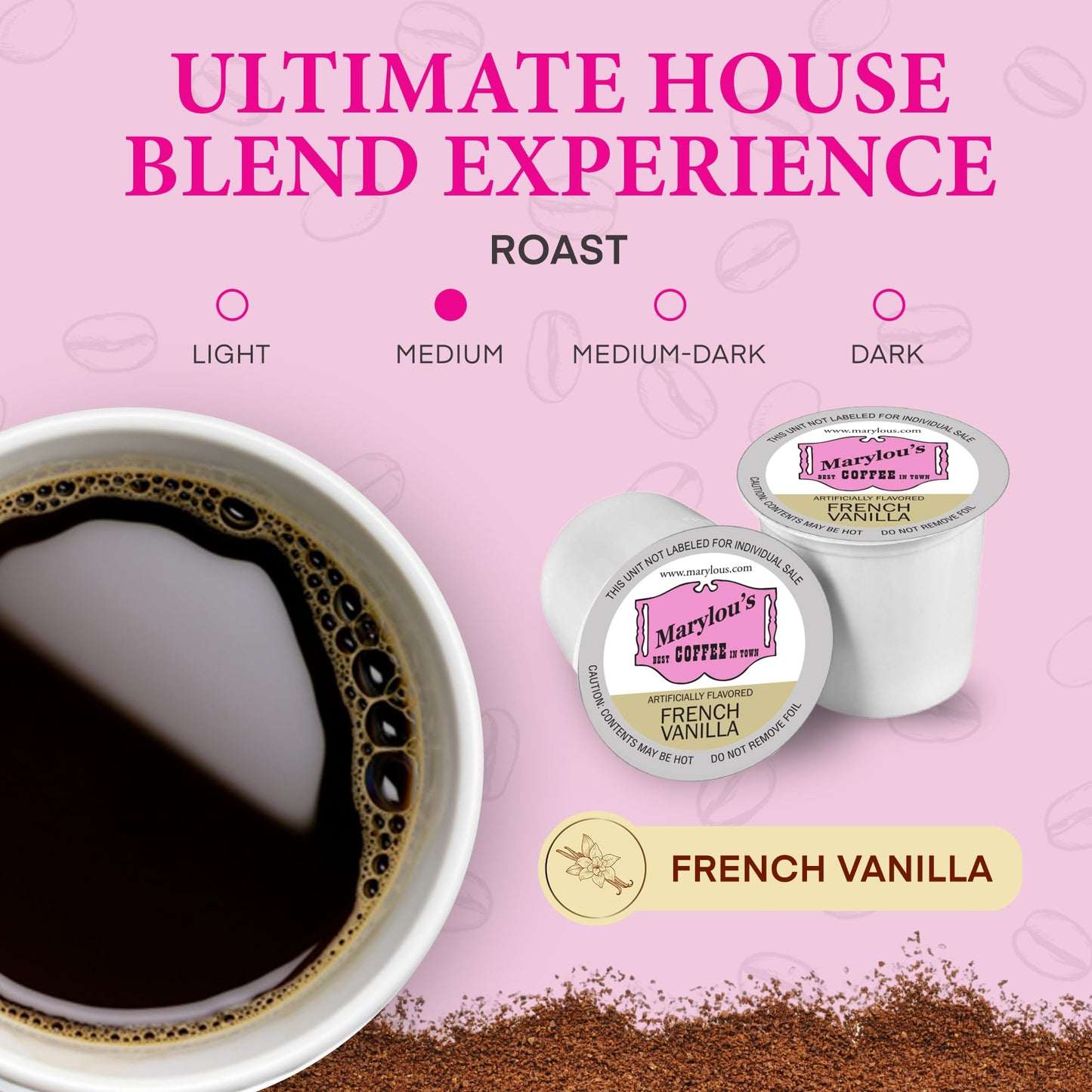 Marylous Coffee French Vanilla Pods – Gourmet Coffee – Compatible with Keurig – 12 Count