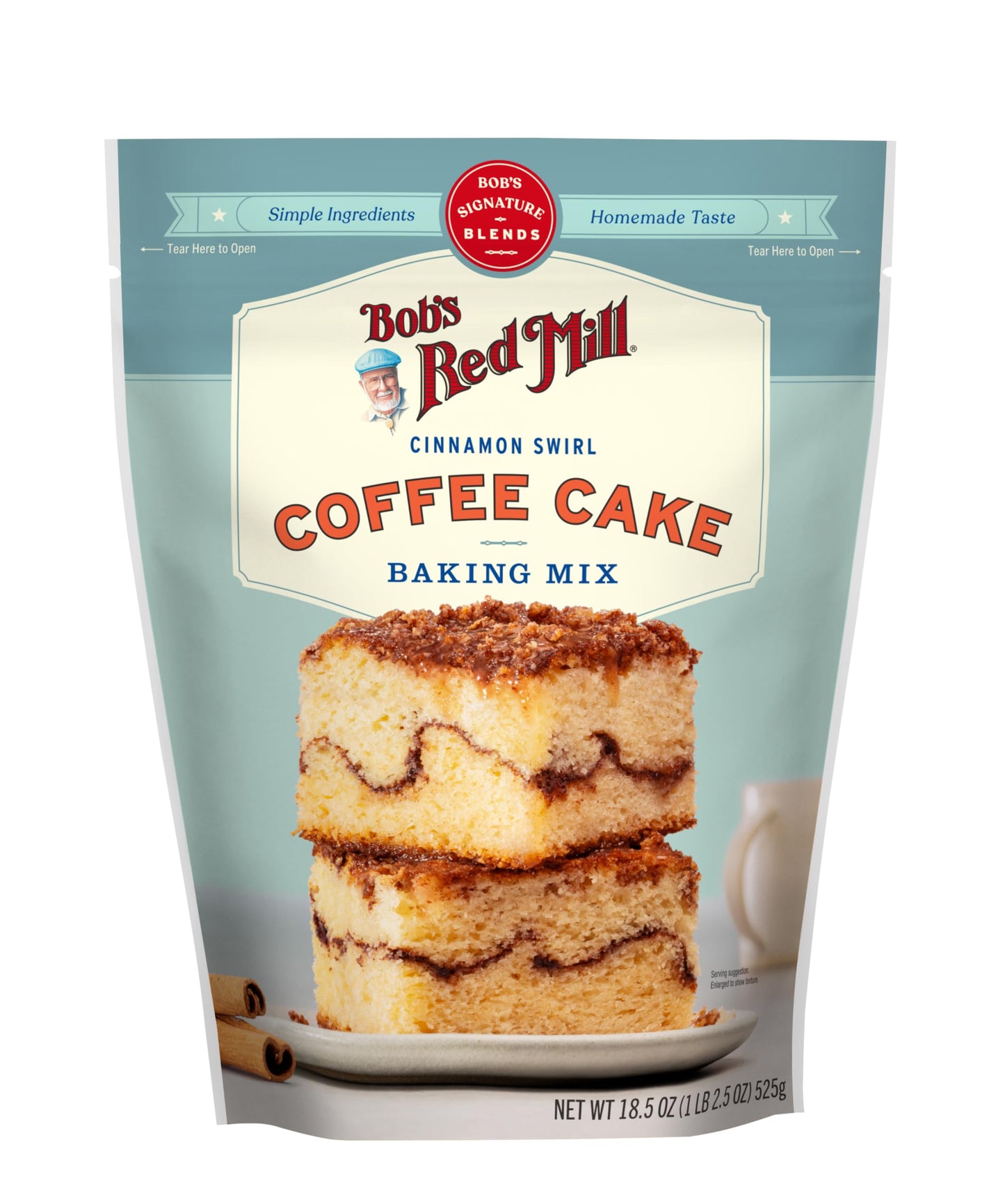 Bob s Red Mill Cinnamon Swirl Coffee Cake Baking Mix - 18.5 oz Bag (Pack of 4)  Simple Clean Ingredients  Homemade Taste  Non-GMO
