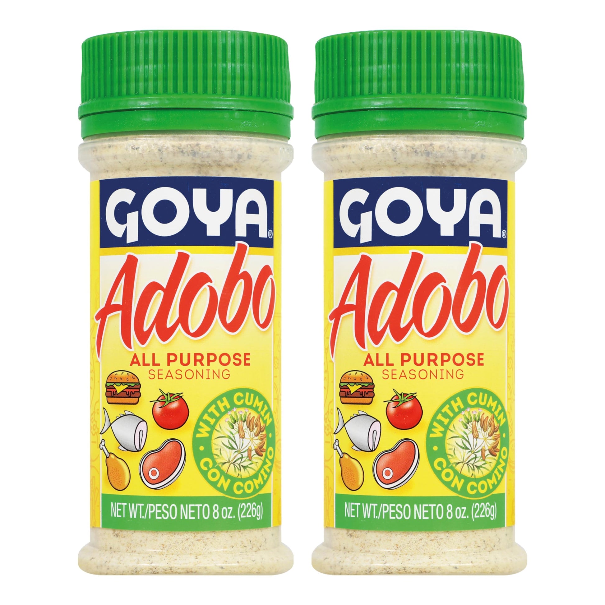 Adobo All Purpose Seasoning with Cumin by Goya, Poultry, Seafood, Meat, and Vegetable Seasoning, Fat Free and Calorie Free Latin