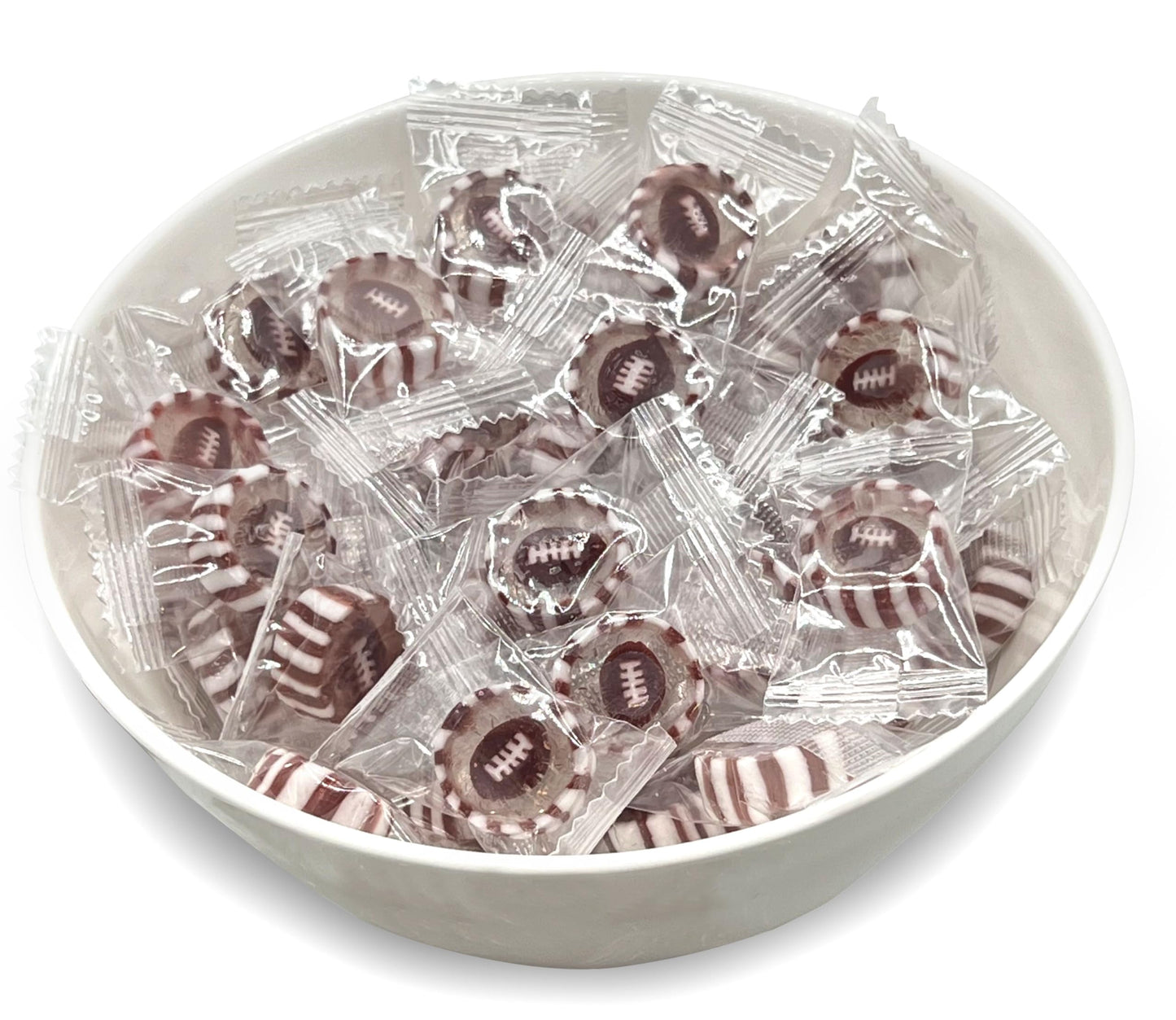 Football Candy - Hard Candy 8 Oz Resealable Bag Of Individually Wrapped Small Candy (Approx. 58 Pcs) Hard Candies - Great For Fo