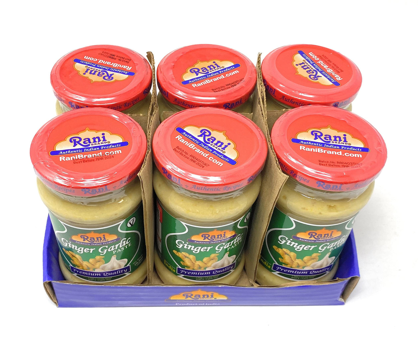 Rani Ginger Garlic Cooking Paste 10.58Oz (300G) Glass Jar, Pack Of 5+1 Free ~ Vegan | Gluten Free | Non-Gmo | No Colors | Indian Origin