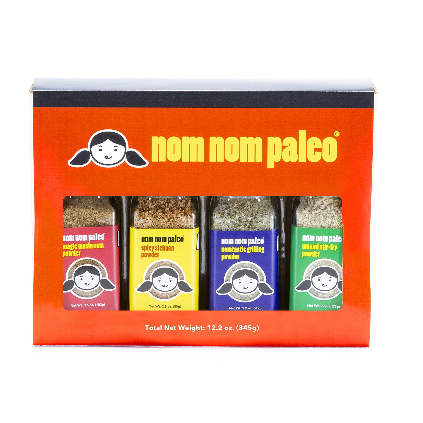 The Spice Lab Nom Nom Paleo Seasoning Gift Set - Gluten Free Umami Seasoning - Mushroom Powder For Cooking - Kosher Paleo Friend