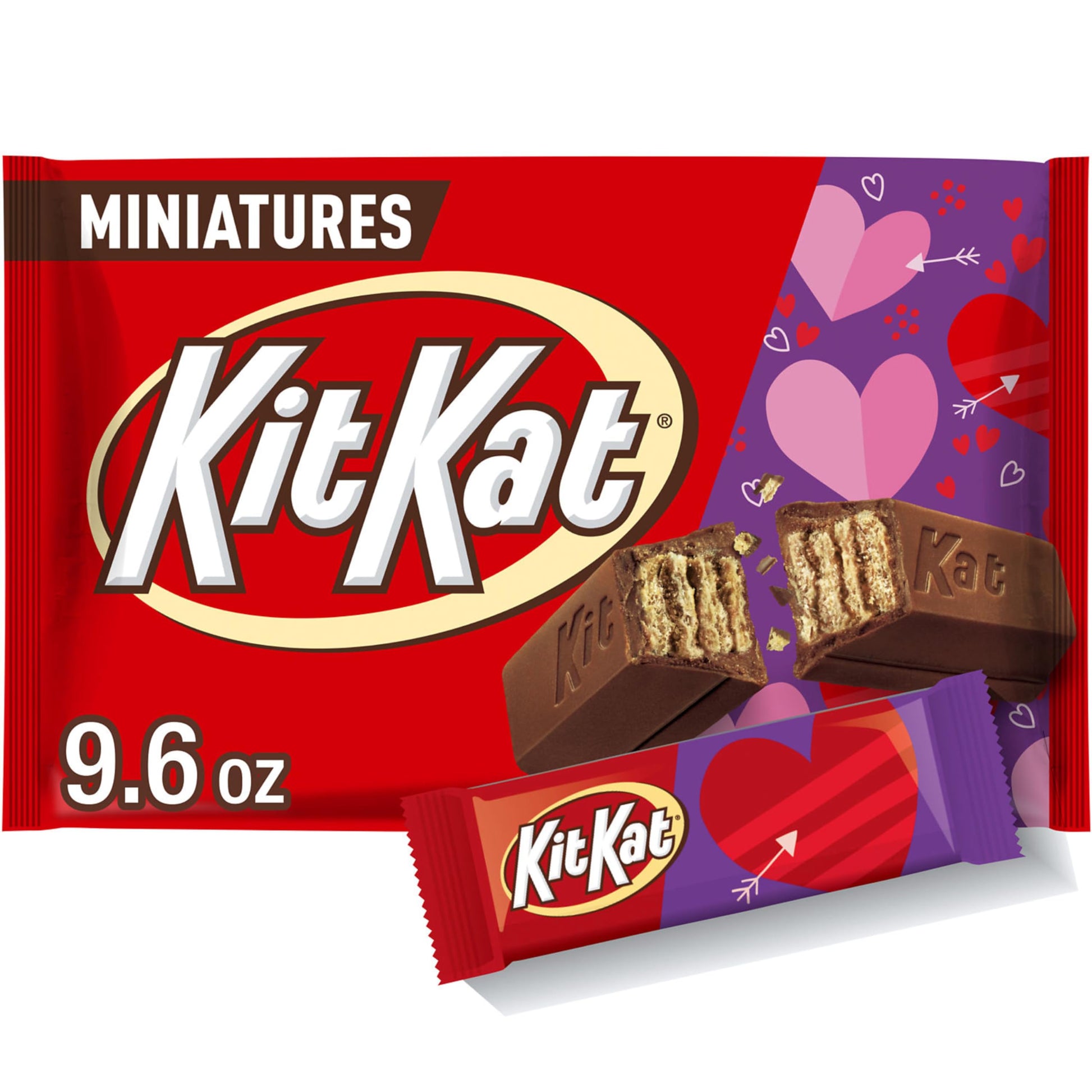 KIT KAT Miniatures Milk Chocolate Wafer, Valentines Candy Bag, 9.6 oz