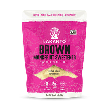 Lakanto Brown Monk Fruit Sweetener With Erythritol - Brown Sugar Substitute, Zero Calorie, Baking, Vegan, Keto Diet Friendly, Ze