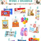 BLUE RIBBON, Easter Gift Basket (82 Count) Care Package with Two Plush Bunny Treats Snacks Cookies Candy Toys Gift Box for Kids
