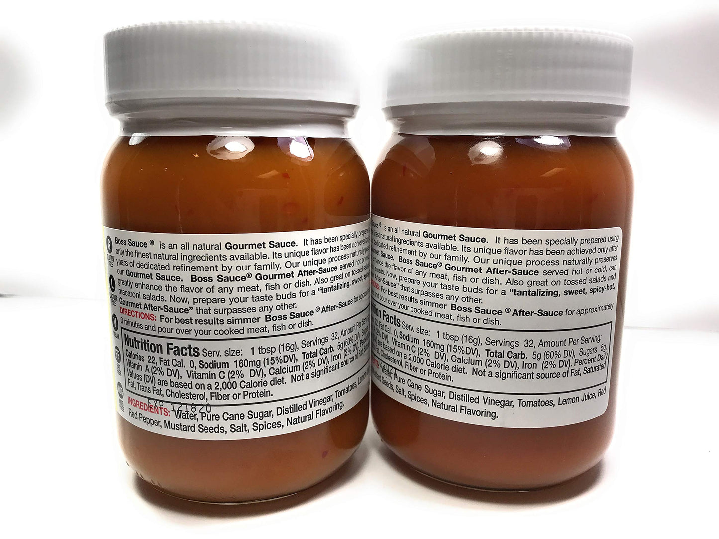 Boss Sauce MILD Gourmet After-Sauce 2 PACK 16 Oz. Hot Sauce, All-Natural, Kosher Sauce, BBQ Sauce, Chicken Wings, Wing Sauce, me