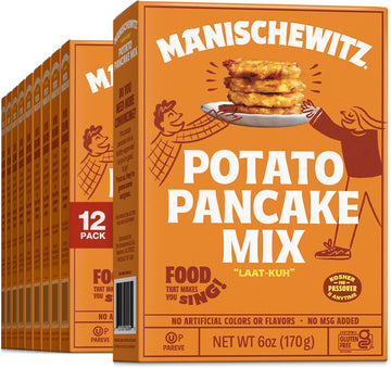 Manischewitz Potato Pancake Mix 6Oz (12 Pack) Gluten Free, No Msg, Traditional Style Potato Latke Mix